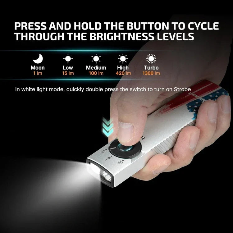 Olight Arkfeld Pro Flat EDC Flashlight – Stars & Stripes Edition