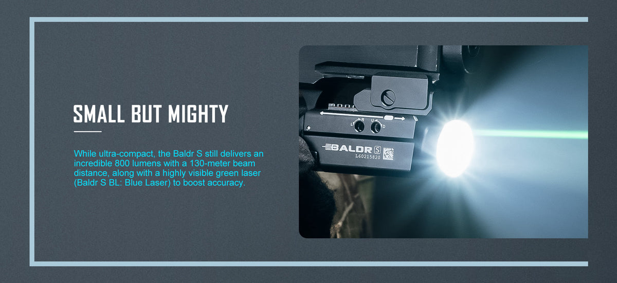 Olight Baldr S Rail Mounted Tactical Light – 800 Lumens, Black