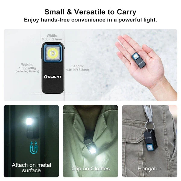 Olight Oclip Clip Light – White & Red, Black