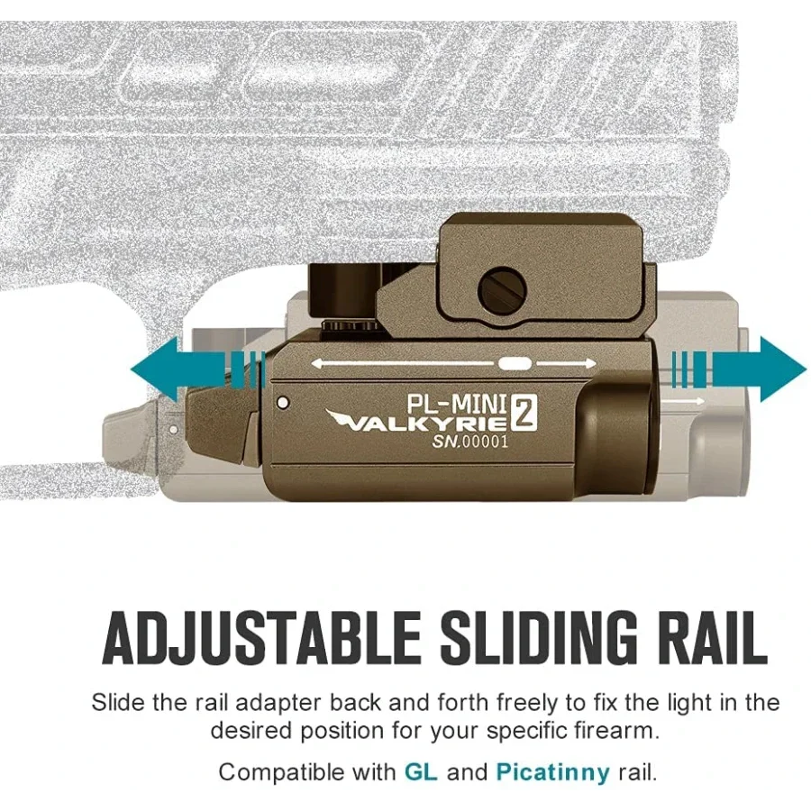 Olight PL-MINI 2 Valkyrie Compact Rail Mounted Light – Desert Tan